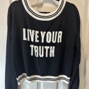 NEW YORK & CO  Black and White V Neck Sweater NWOT